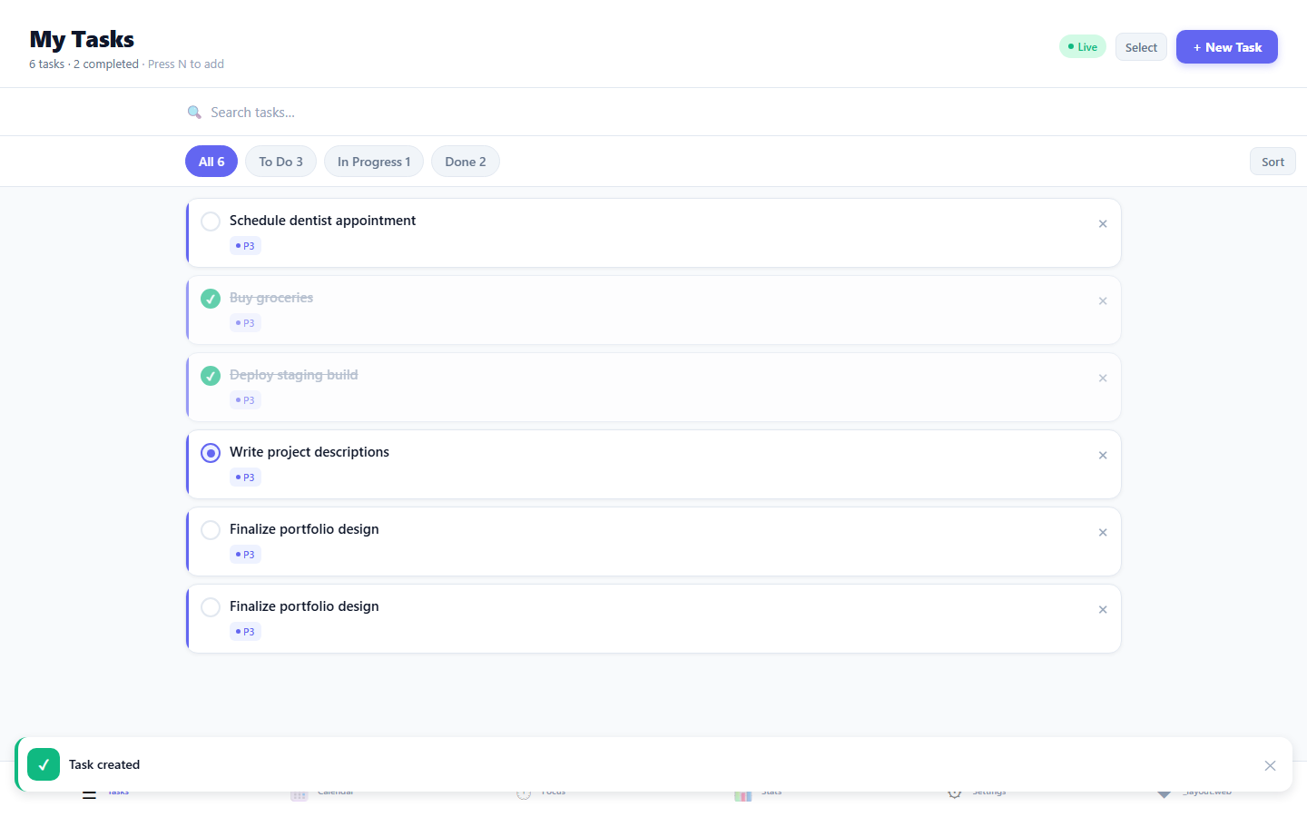 FinalTodoList screenshot
